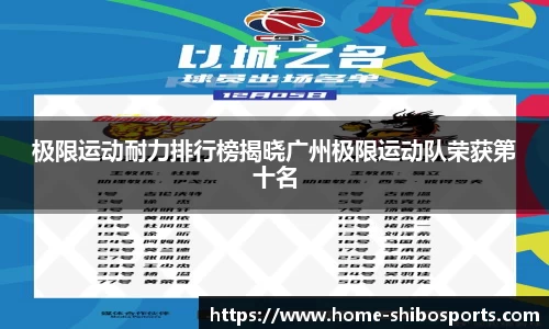 极限运动耐力排行榜揭晓广州极限运动队荣获第十名